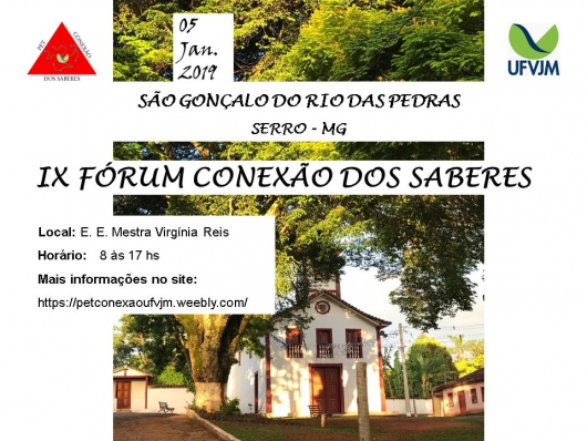 IX Fórum Conexão dos Saberes acontece neste sábado em São Gonçalo do Rio das Pedras