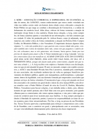 NOTA DE REPÚDIO - ACIG GUANHÃES
