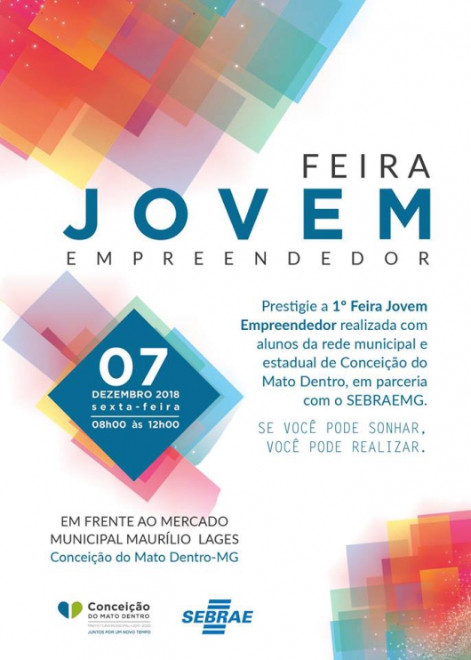 Conceição do Mato Dentro vai realizar 1ª Feira Jovem Empreendedor