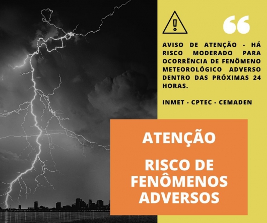 Defesa Civil alerta sobre possibilidade de tempestade nas próximas 24 horas em Guanhães