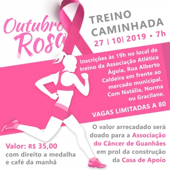 Associação Águia vai promover evento esportivo em alusão ao Outubro Rosa em Guanhães