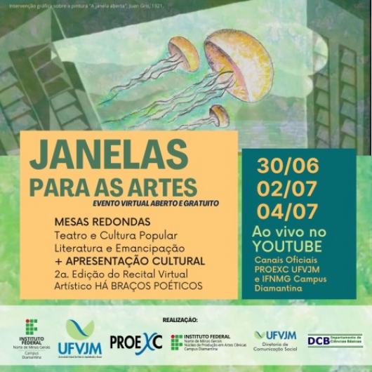 IFNMG campus Diamantina e UFVJM realizam evento virtual “Janelas para as Artes”
