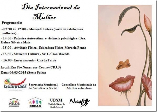 Com várias atividades Dia Internacional da Mulher será comemorado nesta sexta em Guanhães