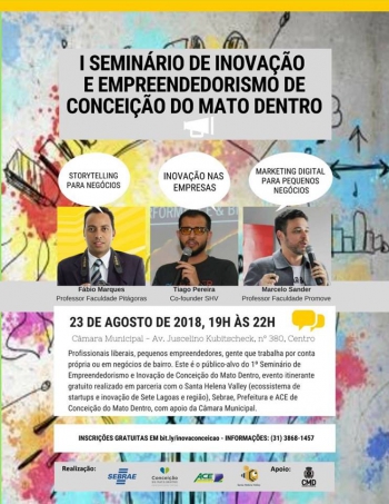 Concei&ccedil;&atilde;o do Mato Dentro recebe 1&ordm; Semin&aacute;rio de Empreendedorismo e Inova&ccedil;&atilde;o