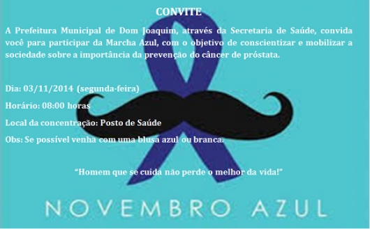 Dom Joaquim convoca população para participar de marcha em comemoração ao “Novembro Azul”