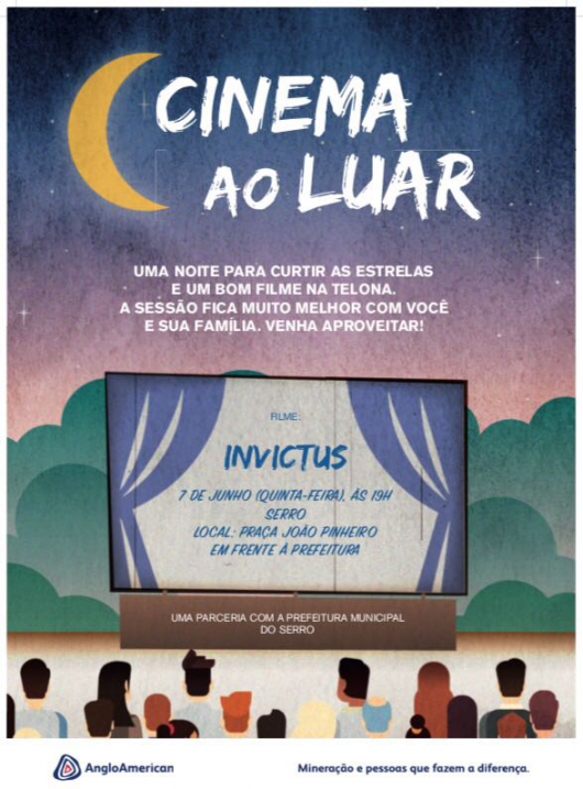 “Cinema ao Luar” será realizado hoje em Serro
