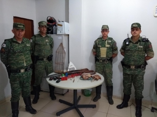 2º Pelotão da Polícia Militar de Meio Ambiente apreende armas e animais silvestres durante operação preventiva no período do Carnaval