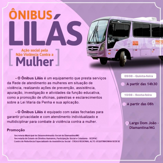 AGOSTO LILÀS: Diamantina é sede do VII Fórum da Mulher do Jequitinhonha
