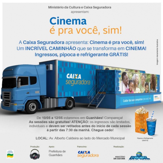 Chega à Guanhães nesta quinta o Projeto “Cinema é para você, sim!”