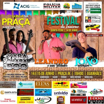 CULTURA: Hoje tem Festival de Inverno no Quinta na Praça!