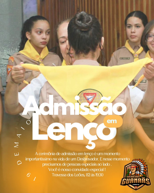 Desbravadores e Aventureiros: Cerimônia de admissão em lenço dos aspirantes ocorrem neste final de semana (18 e 19)