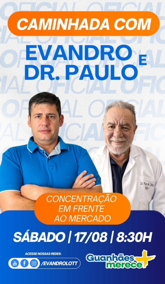 ELEIÇÕES 2024: Evandro Lott divulga caminhada neste sábado (17), primeiro evento após o registro oficial de sua candidatura