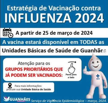 Campanha Estadual de vacinação contra a Influenza começa nesta segunda-feira, 25