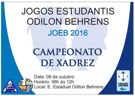 Modalidade de Xadrez dos Jogos Estudantis do Odilon Behrens será monitorada pela Fundação Brasileira de Xadrez