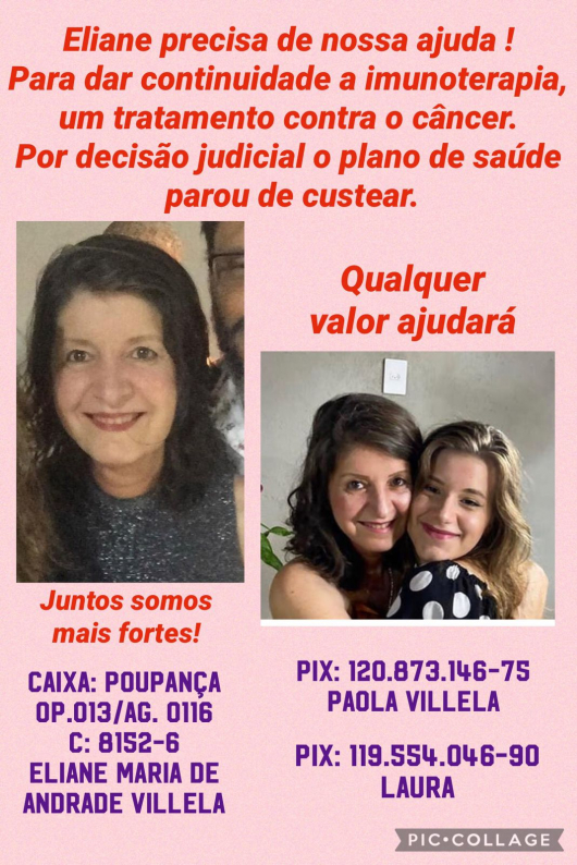 Familiares e amigos se mobilizam para arrecadar fundos em prol do tratamento de guanhanense diagnosticada com câncer