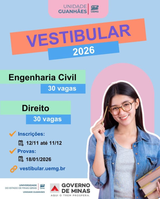 UEMG abre inscrições para o Vestibular 2026