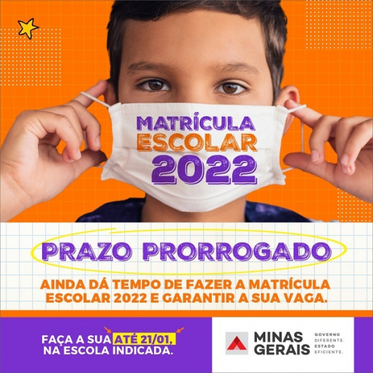 EDUCAÇÃO: Prorrogado período de matrículas na rede estadual para até 21 de janeiro