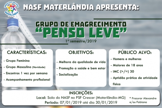 Materlândia oferta grupo de emagrecimento a população