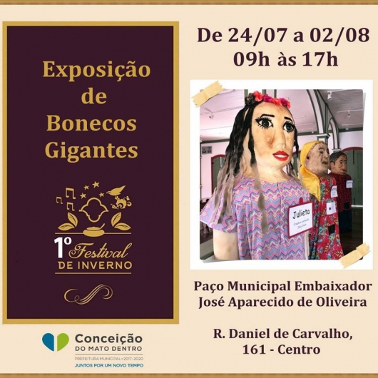 Conceição do Mato Dentro sedia a 1ª Exposição de Bonecos Gigantes