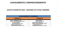 Município divulga tabela de jogos do Campeonato Regional de Futsal Feminino