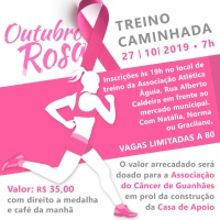 Ainda há vagas para evento esportivo da Associação Águia em alusão ao Outubro Rosa