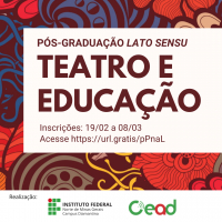 IFNMG Diamantina está com Inscrições abertas para pós-graduação a distância em Teatro e Educação