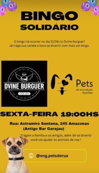 ONG Pets de Rua e Adoção Guanhães vai promover mais um Bingo Solidário em prol da causa animal!