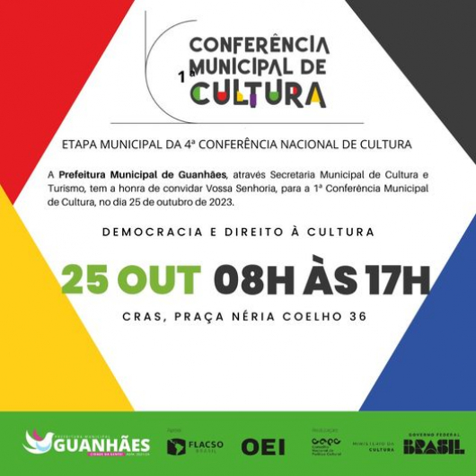 1ª Conferencia Municipal de Cultura será realizada em Guanhães e está com inscrições abertas