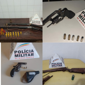 REGIÃO: Armas de fogo são apreendidas durante o final de semana