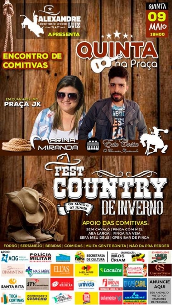 Hoje tem Fest Country de Inverno do Quinta na Praça! Fique por dentro do que vai rolar