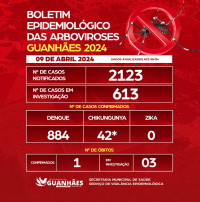 BOLETIM EPIDEMIOLÓGICO DAS ARBOVIROSES – GUANHÃES – 09/04/2024