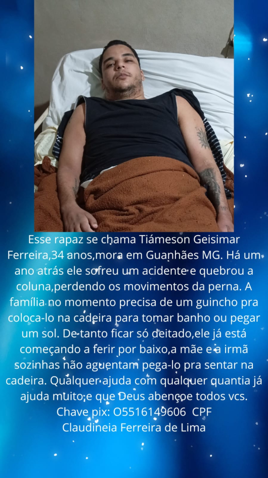 FOLHA SOLIDARIEDADE: Família realiza campanha em prol de guanhanense acamado