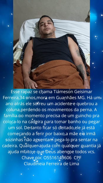 FOLHA SOLIDARIEDADE: Família realiza campanha em prol de guanhanense acamado