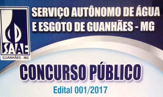 Inscrições para concurso público do SAAE Guanhães começam no dia 31 de julho