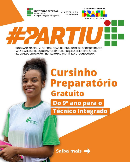 Instituto Federal de Minas Gerais oferece curso preparatório para ingressar nos cursos técnicos integrados ao Ensino Médio