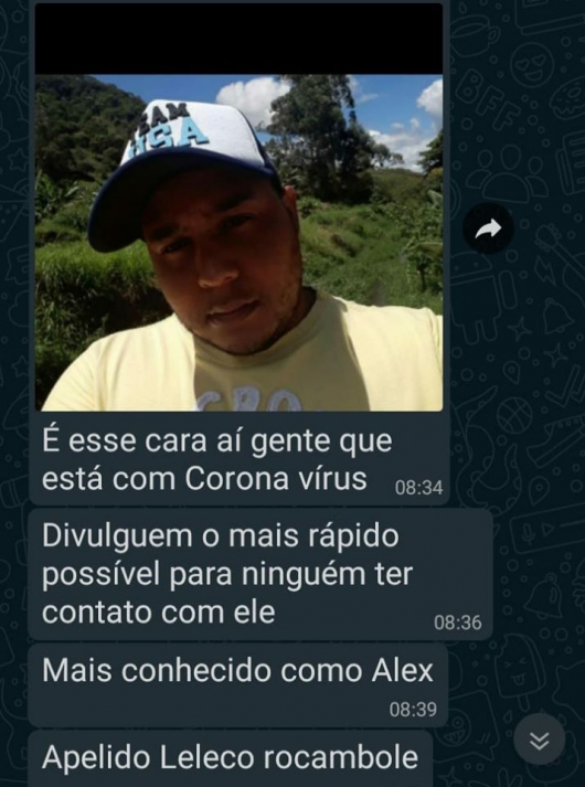 FAKE NEWS EM GUANHÃES:  Informação sobre morador contaminado com COVID-19 rejeitando tratamento e transitando normalmente pelas ruas, é FALSA