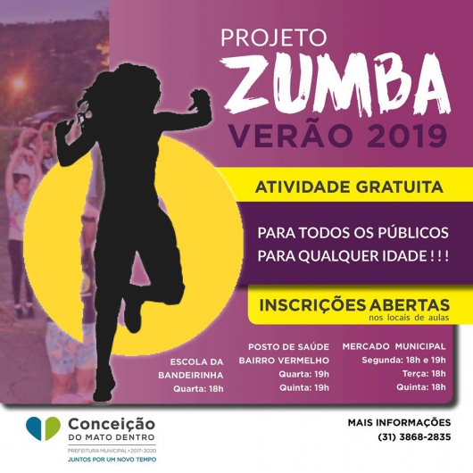 Projeto Zumba Verão 2019: Moradores de Conceição terão acesso gratuito a aulas de zumba