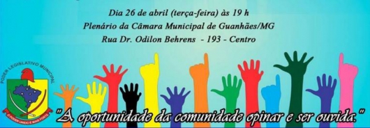 Câmara Municipal de Guanhães realiza Audiência Pública da Saúde e convoca toda a população guanhanense