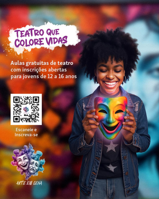 Projeto “Arte em Cena” vai oferecer oficinas gratuitas de teatro para crianças e adolescentes em Guanhães