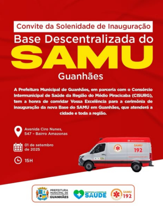 Saiba mais sobre a instalação do SAMU em Guanhães
