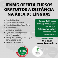IFNMG torna público edital de Processo Seletivo para cursos gratuitos à distância na área de línguas